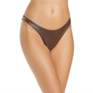 SKIMS NWT Wet Jersey Cocoa Thong Swim